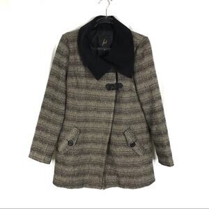 Jack by BB Dakota | Tan & Black Herringbone Coat M